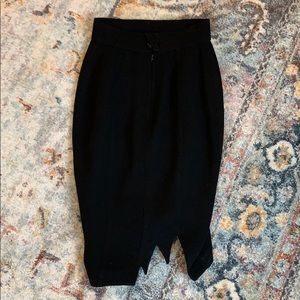 VINTAGE Thierry Mugler Cutout Black Pencil Skirt
